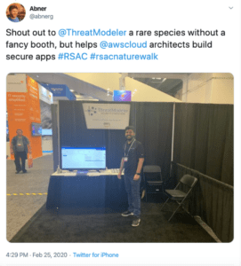 RSA Tweet - ThreatModeler on the RSA Nature Walk